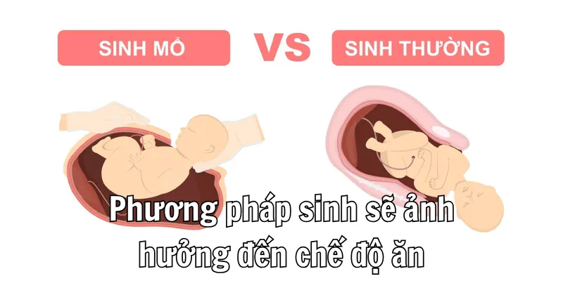 Phụ nữ sau sinh nên kiêng ăn gì phụ thuộc vào phương pháp sinh